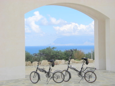 Our assembled bikes on display at Tenute Plaia, Agritourismo.